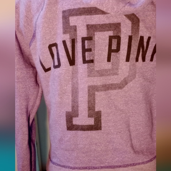 PINK VICTORIA SECRET PURPLE JACKET WITH HOOD, SIZE  SMALL - Picture 5 of 9